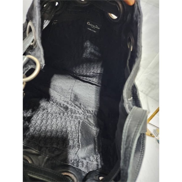 Authentic CHRISTIAN DIOR Quilted Pony Hair Cannage Drawstring Bucket  Bag - Picture 4 of 7